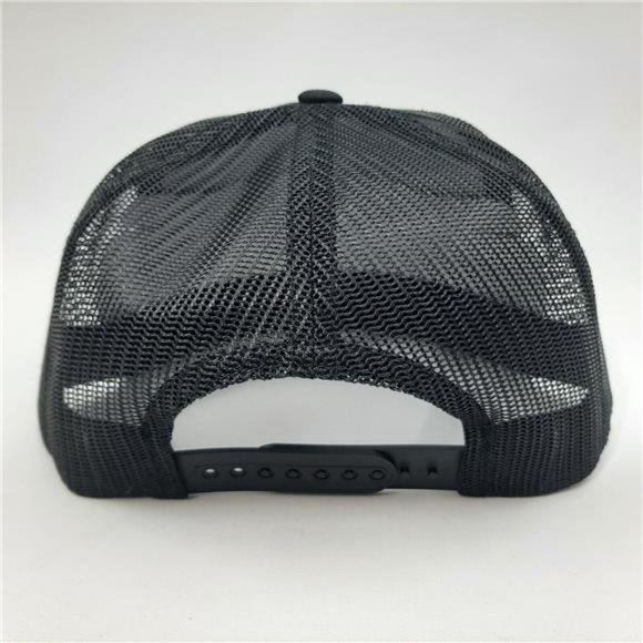 F150 Retro Mustan Ford V8 Embroidered Patch Black Flat Bill Trucker Mesh Cap Hat - Picture 4 of 5